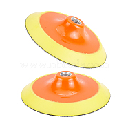 SUPERFINDINGS 2Pcs Plastic Flexible Edge Polishing Buffing Hook and Loop Backing Pad, Polishing Machine Replacement Parts, with Sponge, Dark Orange, 48x40mm(FIND-FH0004-46)