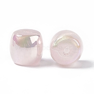 Opaque Acrylic Beads, AB Color, Macaron Color, Barrel, Pink, 15.5x16.5mm, Hole: 3mm(OACR-C009-01A)