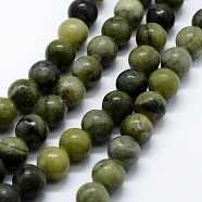 Natural Xinyi Jade/Chinese Southern Jade Beads Strands, Round, 10mm, Hole: 1mm, about 37pcs/strand,  14.76 inch(37.5cm)(G-I199-07-10mm)