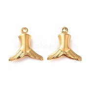304 Stainless Steel Pendants, Fish Tail Charms, Golden, 15.1x14.3x4.4mm, Hole: 1mm(STAS-D243-05G)