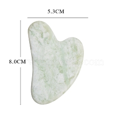 Natural Jade Gua Sha Boards, Heart, Honeydew, 80x53mm(PW-WG22541-01)