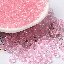 Transparent Acrylic Beads, Top Drilled, Round, Pink, 5.5x5x4mm, Hole: 1.2mm, about 8333pcs/set(MACR-K359-02B)