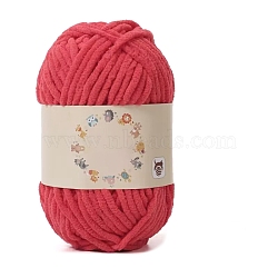 Soft Crocheting Yarn, Thick Knitting Yarn for Scarf, Bag, Cushion Making, Cerise, 0.5~1mm, about 131.23 Yards(120m)/Skein(PW-WG3CD10-04)