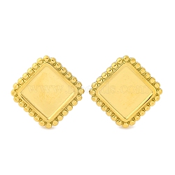 Ion Plating(IP) 304 Stainless Steel Square Stud Earrings, Real 18K Gold Plated, 16x16mm(EJEW-D281-07G)