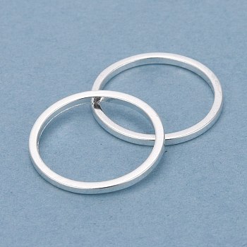 Brass Linking Rings, Long-Lasting Plated, Round Ring, 925 Sterling Silver Plated, 15x1mm, Inner Diameter: 13mm