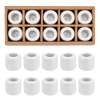 Porcelain Candle Holder, Round Candlestick Base, White, 3.2x3.25cm, Inner Diameter: 1.75cm, 10pcs/set