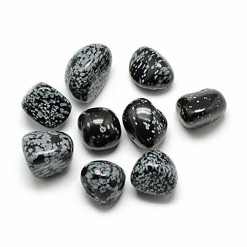 Natural Snowflake Obsidian Gemstone Beads, Tumbled Stone, Nuggets, No Hole/Undrilled, 21~30x18~23x16~22mm