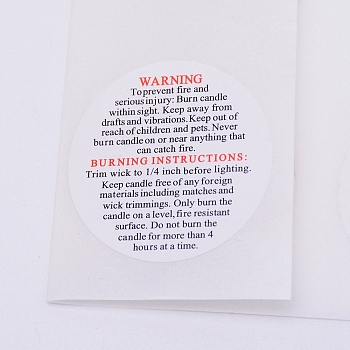 Coated Paper Label Stickers, Flat Round, with Word, White, 29.7x20x0.01cm, Stickers: 38.1mm, 28pcs/sheet