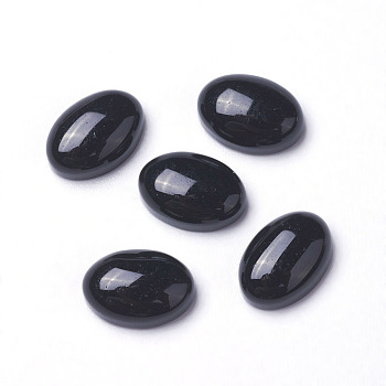 Natural Black Agate Cabochons, Oval, 7x5x2~3mm