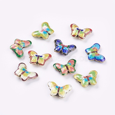 23mm Mixed Color Butterfly Cloisonne Beads