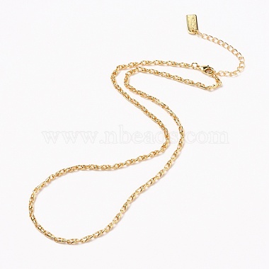 Brass Link Chain Necklaces(NJEW-H206-07G)-2