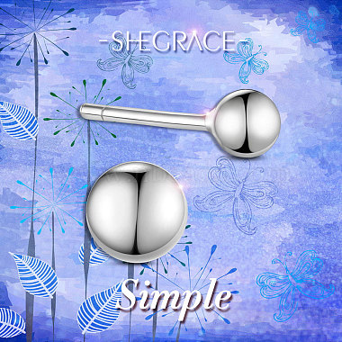 серьги-гвоздики Shegrace из стерлингового серебра 925 с родиевым покрытием(JE710A-02)-3