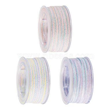3 Roll 3 Colors Segment Dyed Cotton & Metallic String Threads(OCOR-TA0004-12)-2