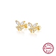 925 Sterling Silver Micro Pave Cubic Zirconia Stud Earrings for Women(EJEW-F317-05G)-1