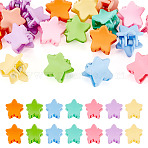 20Pcs Hair Accessories, Plastic Claw Hair Clips, Spray Paint, Star, Mixed Color, 14x14x17mm(PHAR-TADJ0001-04)