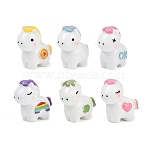 Horse Resin Figurine Ornaments, Micro Landscape Accessories, Pretending Prop Decorations, Mixed Color, 36~37x19~23.5x34~35.5mm(DJEW-A018-02)