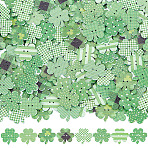 4 Sets 2-Hole Wood Buttons, Clover, for Saint Patrick's Day, Mixed Color, 22.5~23x24.5~25x2.2~2.3mm, Hole: 1.5mm, 50pcs/set(BUTT-CY0001-7)