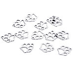 Non-Tarnish 201 Stainless Steel Pendants, Cat Paw Print Charms, Stainless Steel Color, 13x12x1mm, Hole: 1.2mm(FIND-PW0004-43P)