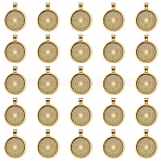 Alloy Pendant Cabochon Settings, Plain Edge Bezel Cups, DIY Findings for Jewelry Making, Antique Golden, Tray: 24.5mm, 37x28x6.5mm, Hole: 6x4mm(PALLOY-YW0001-69AG)