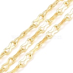 Brass Dapped Chains, Infinity, Cadmium Free & Lead Free, Rack Plating, Long-Lasting Plated, Soldered, with Spool, Real 18K Gold Plated, 10x4x1mm(CHC-P017-02G)