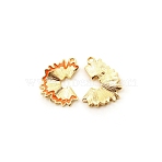 Zinc Alloy Enamel Pendants, Light Gold, Pencil Chip, Orange, 26.5x21.5x3.5mm, Hole: 2mm(ENAM-TAC0018-02)