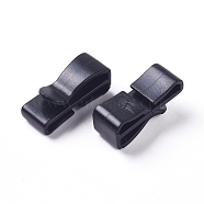 Plastic Webbing Ending Clips, Quick Slip Keeper Connect Buckles, for Backpack Adjusting Strap, Black, 23.3x9x9.6mm, Hole: 1.7~2.7x20.6mm(KY-WH0051-24A)