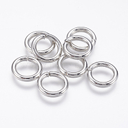 Iron Open Jump Rings, Platinum, 12 Gauge, 12x2mm, Inner Diameter: 8mm(X-IFIN-F136-01P)