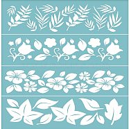 Self-Adhesive Silk Screen Printing Stencil, for Painting on Wood, DIY Decoration T-Shirt Fabric, Flower, Sky Blue, 28x22cm(DIY-WH0173-031)