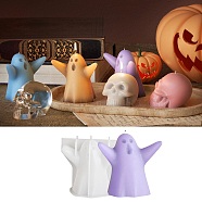 Halloween Theme Candle Silicone Molds, For Decoration Silicone, Ghost, 93x72x84mm(DIY-U005-10A)