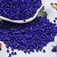 Baking Paint Glass Seed Beads, Cylinder, Midnight Blue, 2.5x2mm, Hole: 1.4mm, about 45359pcs/pound(SEED-S042-05A-26)