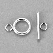 304 Stainless Steel Toggle Clasps, Silver, Ring: 16x12x2mm, Hole: 2.5mm, Bar: 18x7x2mm, Hole: 3mm(STAS-H380-03S-A)