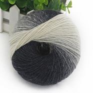 Gradient Color Wool Thread, Section Dyed Icelandic Wool Thread, Soft and Warm, for Hand-woven Shawl Scarf Hat, Black & White, 2mm(YCOR-PW0001-007A-25)