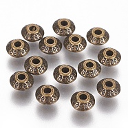 Tibetan Style Alloy Beads, Lead Free & Nickel Free & Cadmium Free, Bicone, Antique Bronze Color, about 7mm long, 7mm wide, 4.5mm thick, hole: 1mm(MLF10902Y-NF)