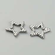 304 Stainless Steel Linking Rings, Bumped Star, Stainless Steel Color, 10.5x11x1.5mm(STAS-TAC0016-01P)