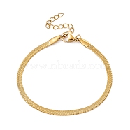 304 Stainless Steel Herringbone Chains Bracelet for Men Women, Golden, Wide: 3mm, 6-1/2 inch(16.5cm)(BJEW-D450-01G-01)