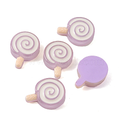 Resin Cabochons, Imitation Food, Lollipop, Lilac, 24.5x18.5~19x7mm(RESI-WH0035-07A)