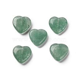 Natural Green Aventurine Beads, Half Drilled, Heart, 12x12x3.5~4.5mm, Hole: 1mm(G-Z066-03)