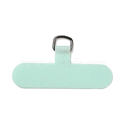 Cloth Mobile Phone Lanyard Patch, Phone Strap Connector Replacement Part Tether Tab for Cell Phone Safety, T- Shaped, Light Green, 3.45~3.5x6~6.05x0.06cm, Hole: 9x7mm(AJEW-F061-01C)