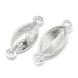 Alloy Connector Rhinestone Settings, Horse Eye, Platinum, Fit for 7x15mm Rhinestone, 23x9x4.2mm, Hole: 2mm(PALLOY-T023-17P)