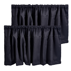 Polyester Valances, Half Window Curtain, for Kitchen Living Room Bedroom, Black, 1320x457x6mm(DIY-WH0304-595)