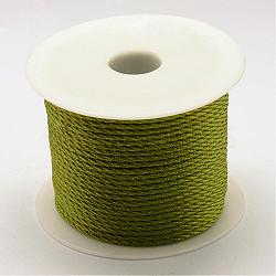 Braided Nylon Thread, Olive Drab, 2mm, about 54.68 yards(50m)/roll(NWIR-R026-2.0mm-214)