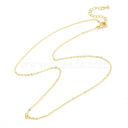 Rack Plating Brass Flat Cable Chain Necklaces, Long-Lasting Plated, Lead Free & Cadmium Free, Golden, 17.83 inch(45.3cm)(NJEW-K256-06G)