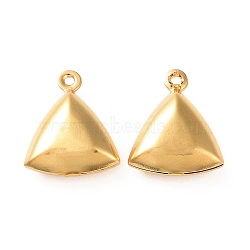 304 Stainless Steel Pendants, Triangle, Golden, 15x12x4.5mm, Hole: 1mm(STAS-C057-09G)