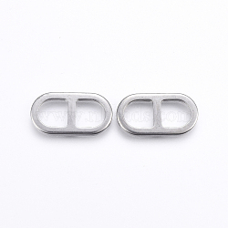 304 Stainless Steel Buckles, Oval, Stainless Steel Color, 22.5x12x2mm, Hole: 8x8mm(STAS-E437-11P)