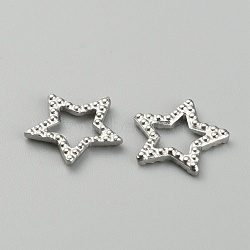 304 Stainless Steel Linking Rings, Bumped Star, Stainless Steel Color, 10.5x11x1.5mm(STAS-TAC0016-01P)