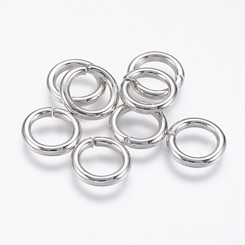 Iron Open Jump Rings, Platinum, 12 Gauge, 12x2mm, Inner Diameter: 8mm