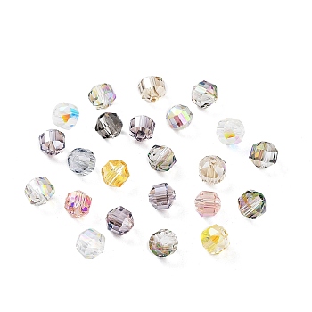 Electroplate Rondelle Glass Beads, Faceted, Mixed Color, 7.5x7mm, Hole: 1.4mm, 50pcs/bag