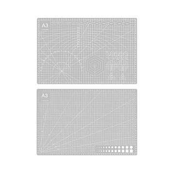 A3 Plastic Cutting Mat, Cutting Board, for Craft Art, Rectangle, Silver, 30x45cm