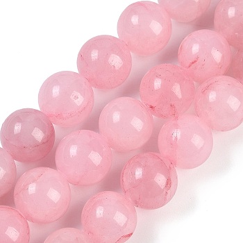 Natural Rose Quartz Beads Strands, Round, 14mm, Hole: 1mm, about 27pcs/strand, 14.76''(37.5cm)