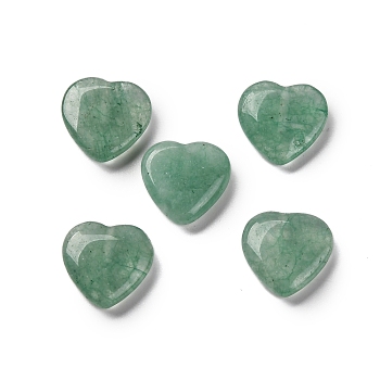 Natural Green Aventurine Beads, Half Drilled, Heart, 12x12x3.5~4.5mm, Hole: 1mm